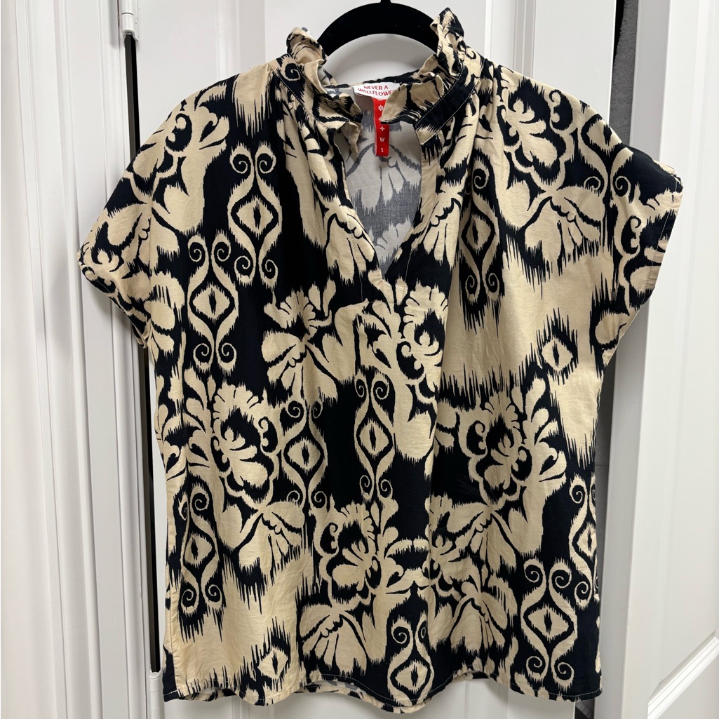 Stylish Black And Cream Women's Top